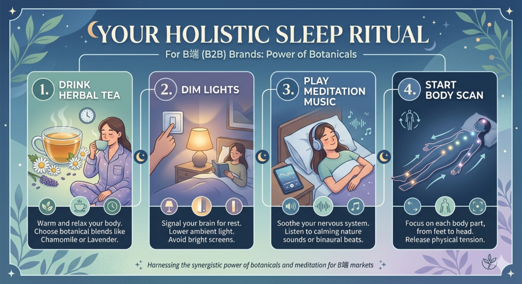 4-step holistic sleep ritual infographic