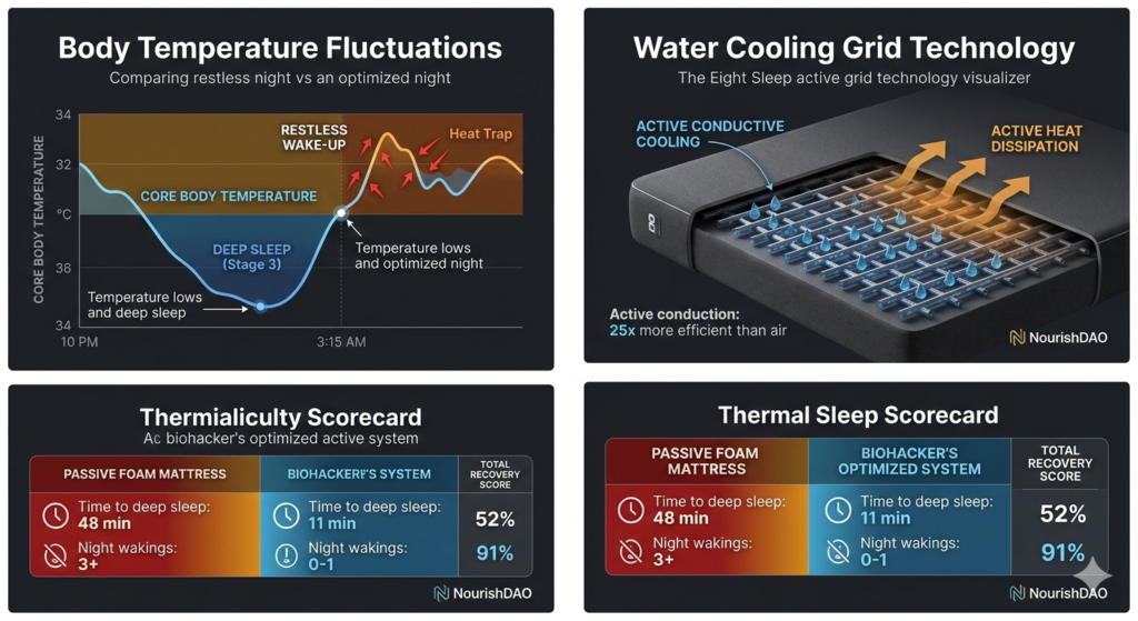 Core body temperature fluctuations causing 3am wake ups on standard mattress
