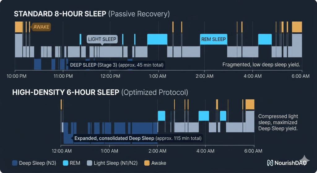 Comparison of deep sleep stages in standard sleep vs high-density optimized sleep