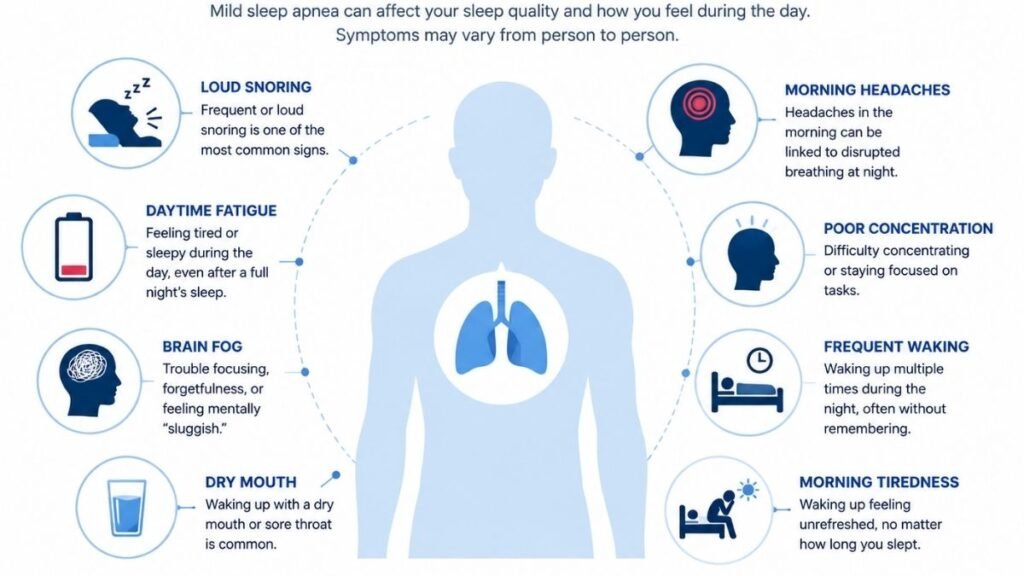 Common symptoms associated with mild sleep apnea