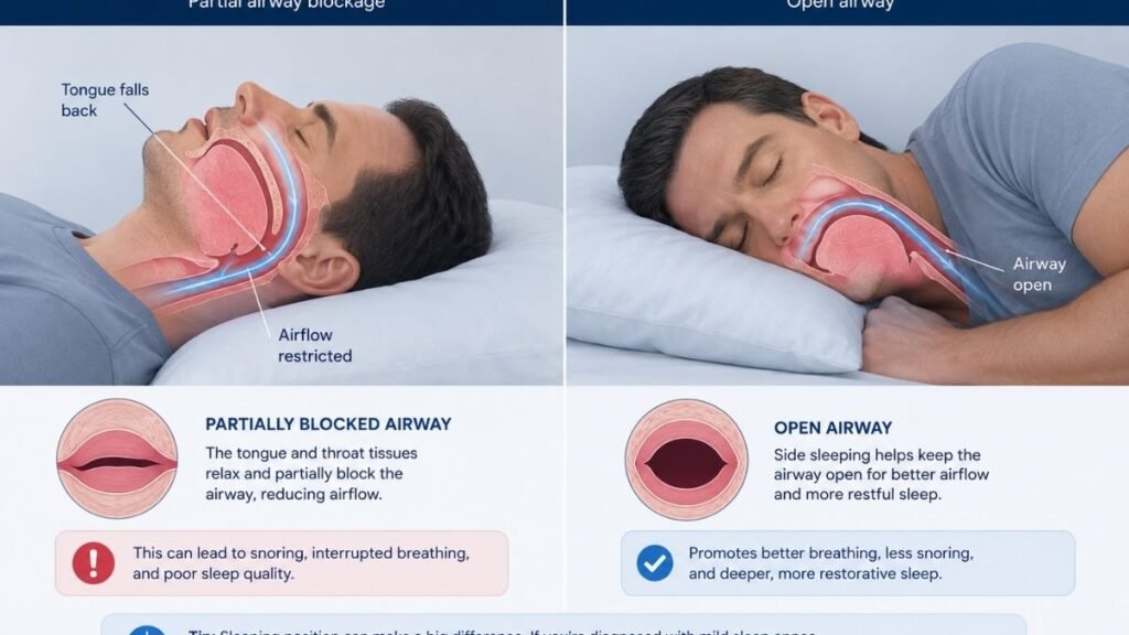 Comparison of side sleeping and back sleeping for mild sleep apnea